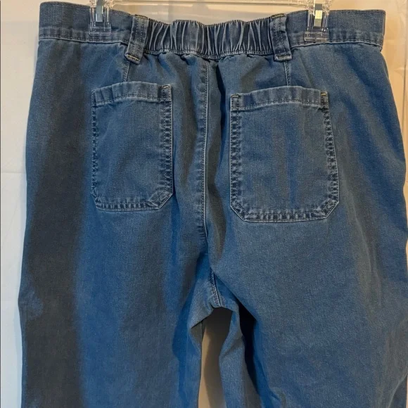 Old Navy OG Chino Pants Womens Large High Rise Ankle Casual Elastic Waist Denim - Picture 6 of 11